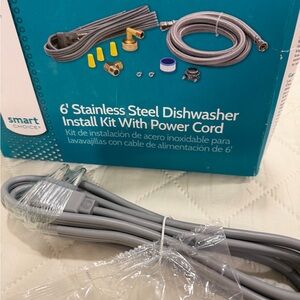 Stainless Steel Dishwasher Install Kit with Power Cord - Gray